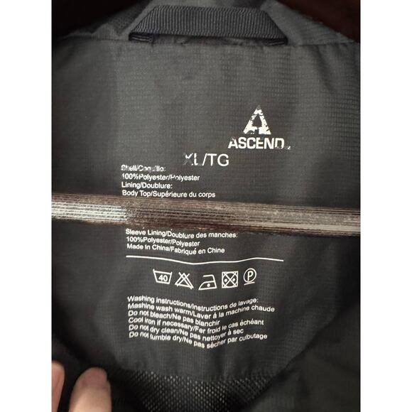 Ascend Mens Black and Brown‎ Full Zip Jacket Missing Hood Size XL - Picture 6 of 7